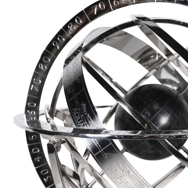 Kula armilarna/ sfera armilarna Kensington 75 cm srebro czerń aluminium