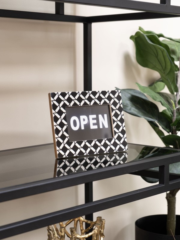 Drewniana Ramka na zdjęcie Muswell Open 21,6 cm żywica biel i czerń