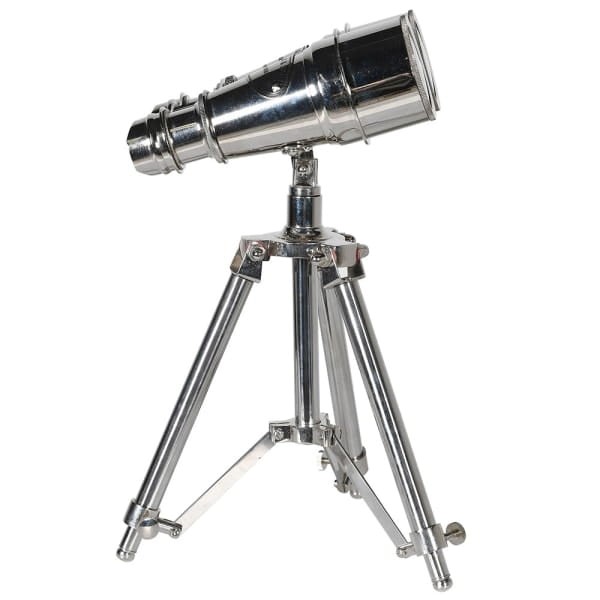 Dekoracja do gabinetu Sloane Lornetka na statywie 29 cm stal aluminium