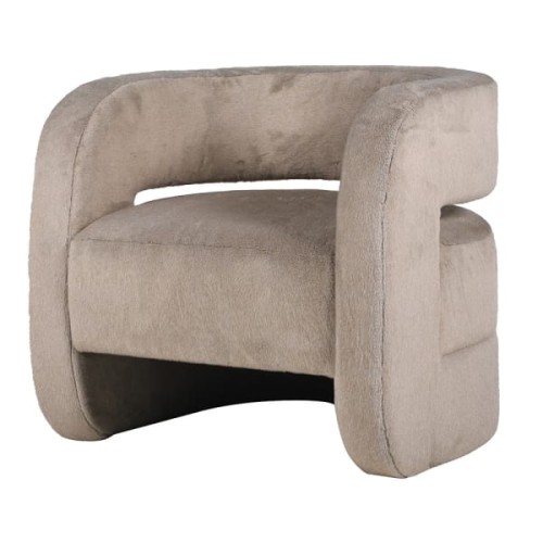 Organiczny fotel Lyall Velvet designerski kremowy fotel do salonu 