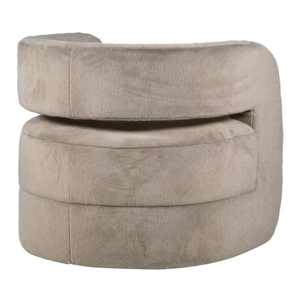 Organiczny fotel Lyall Velvet designerski kremowy fotel do salonu