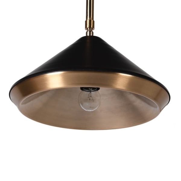 Czarna lampa podłogowa Mayfair Brass 179 cm z mosiężnymi detalami