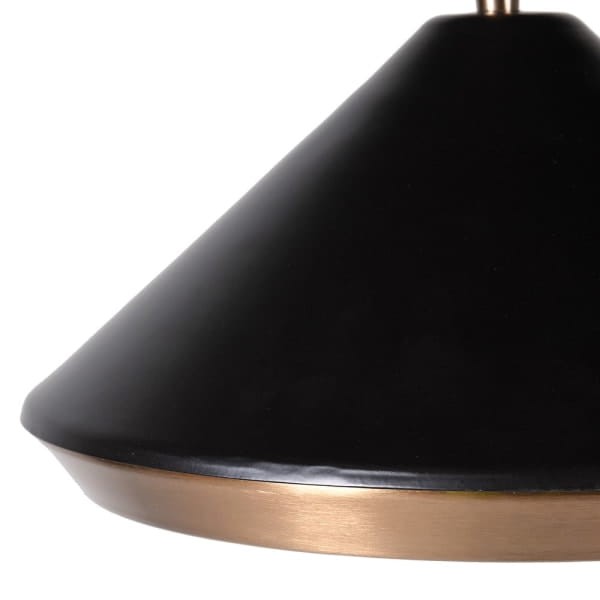 Lampa Stojąca Mayfair Brass 179 cm metalowa czarna mosiężne detale