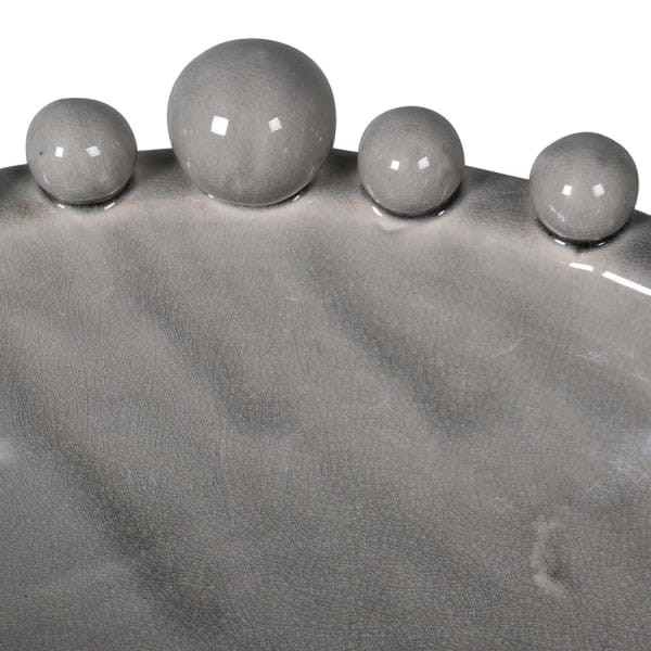 Misa Bubble Grey ceramika 38 cm średnicy dekoracyjna misa zdobione krawędzie szara