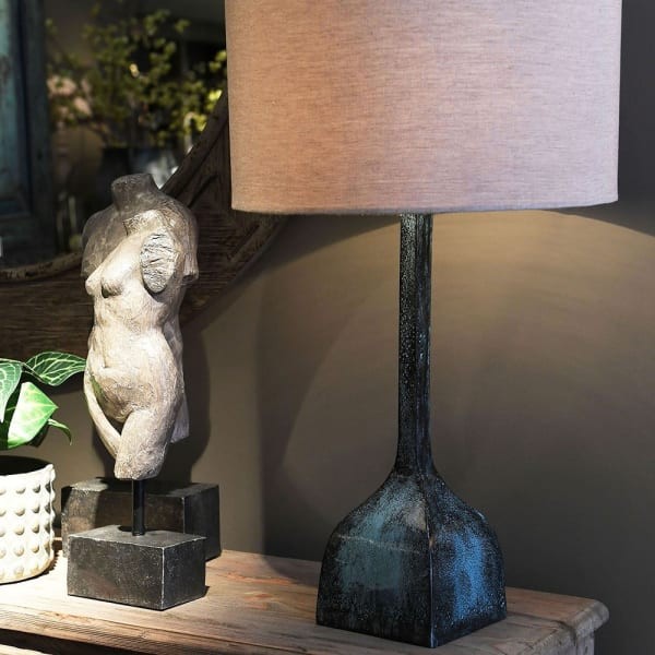 Rzeźba Female Torso na podstawie 41 cm żelazo żywica szara statua