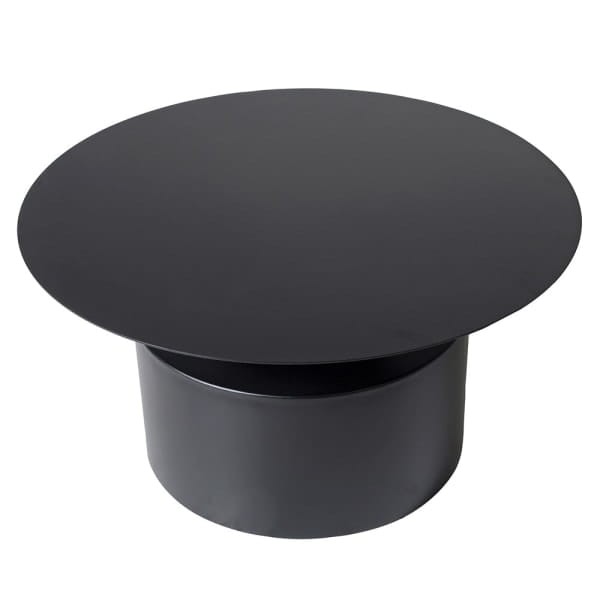 Czarny okrągły stolik kawowy Ayes Black 80 cm metalowy niski stolik do salonu