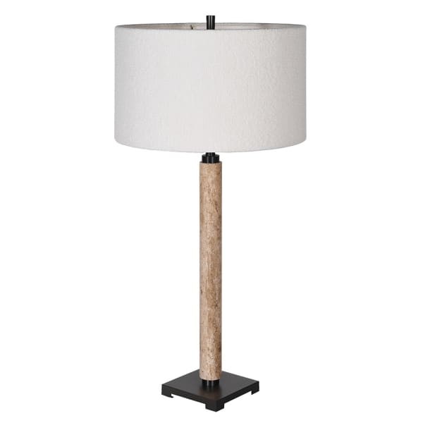 Lampa stołowa Bromley 84 cm z brązową marmurową podstawą