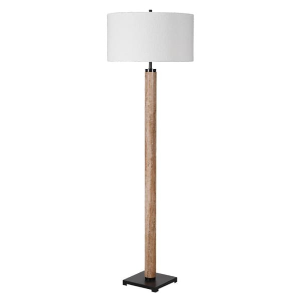 Lampa podłogowa Bromley 165 cm z brązową marmurową podstawą