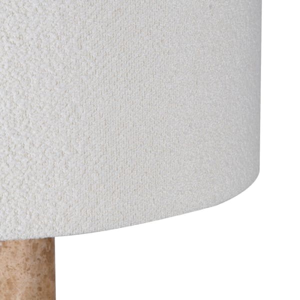 Marmurowa lampa stojąca Bromley z jasnym abażurem