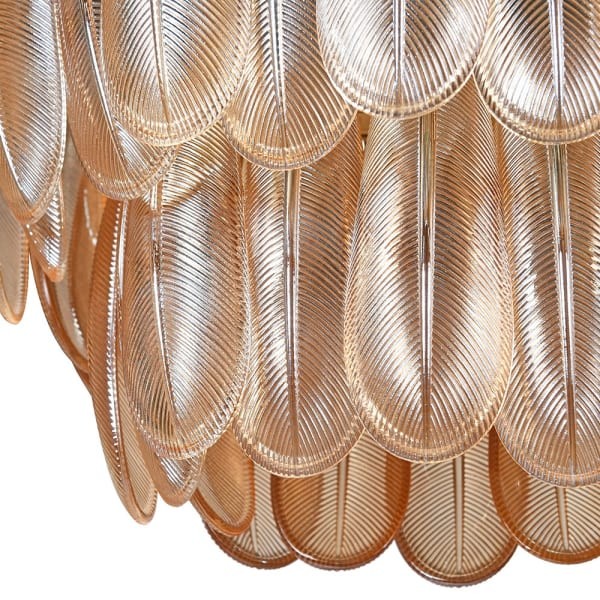 Prostokątny żyrandol Kensington 95 cm szerokości szklane panele