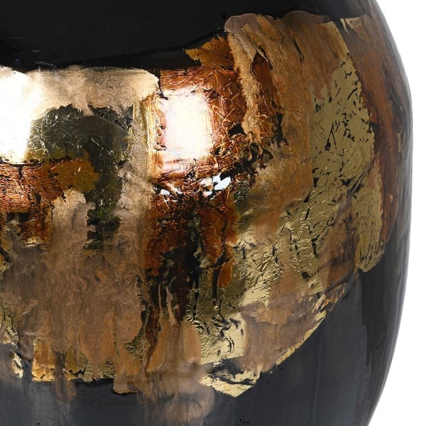 Duża żelazna lampa stołowa Ayrton Gold 80 cm lniany abażur