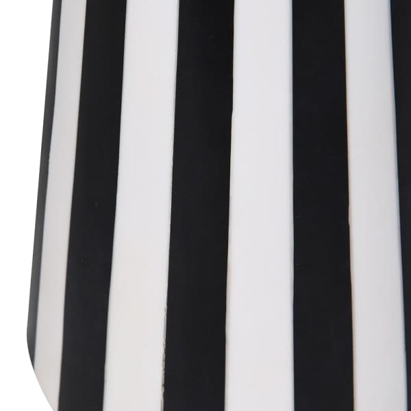 Lampa stołowa Kinnerton 72 cm czarno-biała z lnianym abażurem