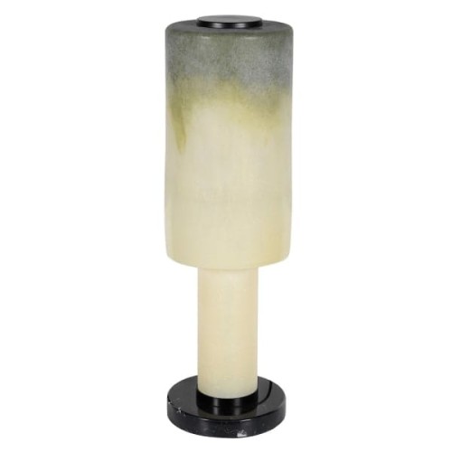 Lampa stołowa Manilla Ombre 67 cm kremowe zielone szkło czarne detale 