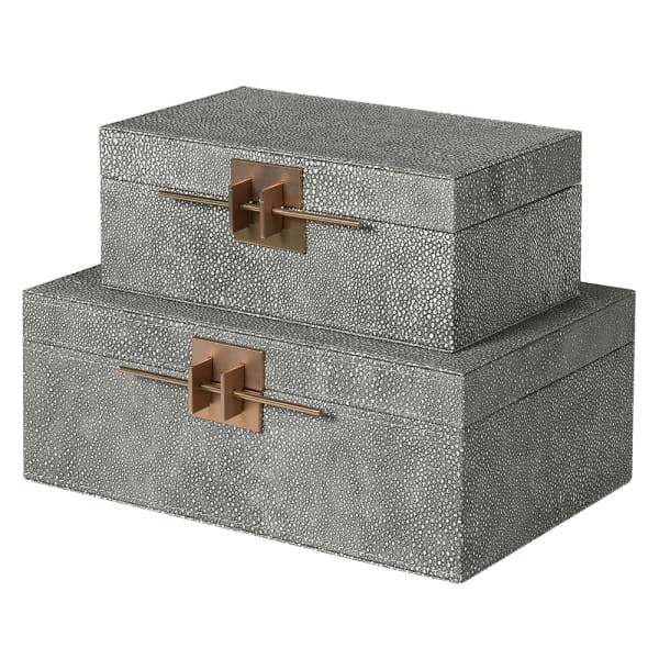 Komplet dwóch pudełek dekoracyjnych Telcon Grey