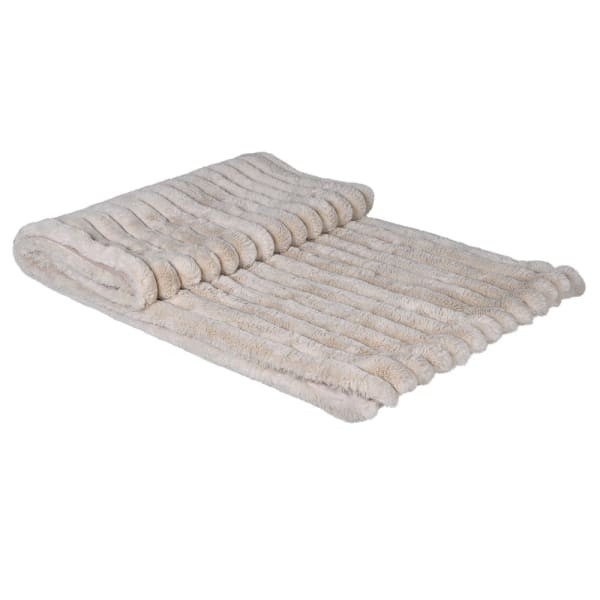 Narzuta Boscobel Cream 180x140 cm koc jasne sztuczne futerko poliester
