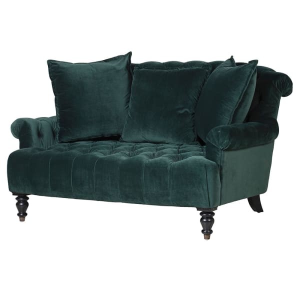 Sofa Greener velvet 155 cm szerokości wygodne poduchy mała sofka
