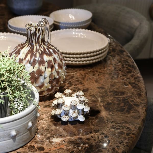 Stół do jadalni Emperador 180 cm marmurowy owalny stół na jednej nodze