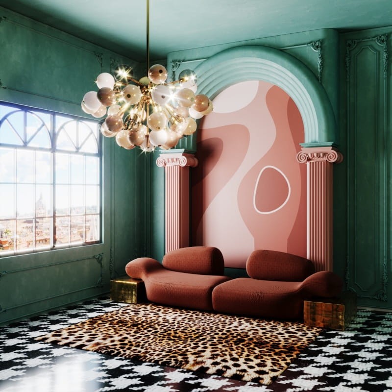 Lampa sufitowa Berries od Creativemary mosiądz i szklane kule