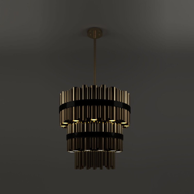Żyrandol Granville od Creativemary mosiądz 150 cm