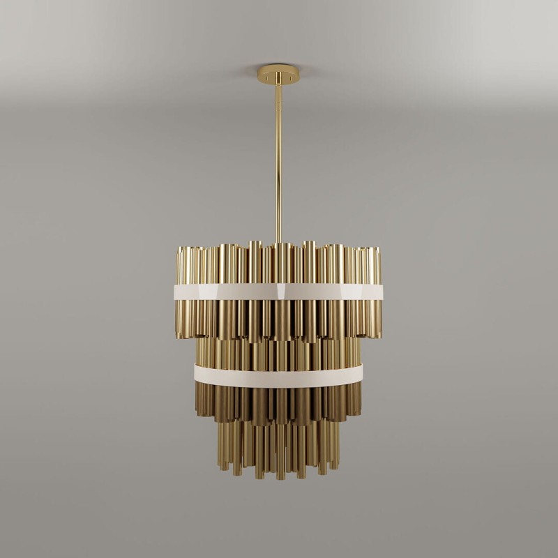 Żyrandol Granville od Creativemary mosiądz 150 cm