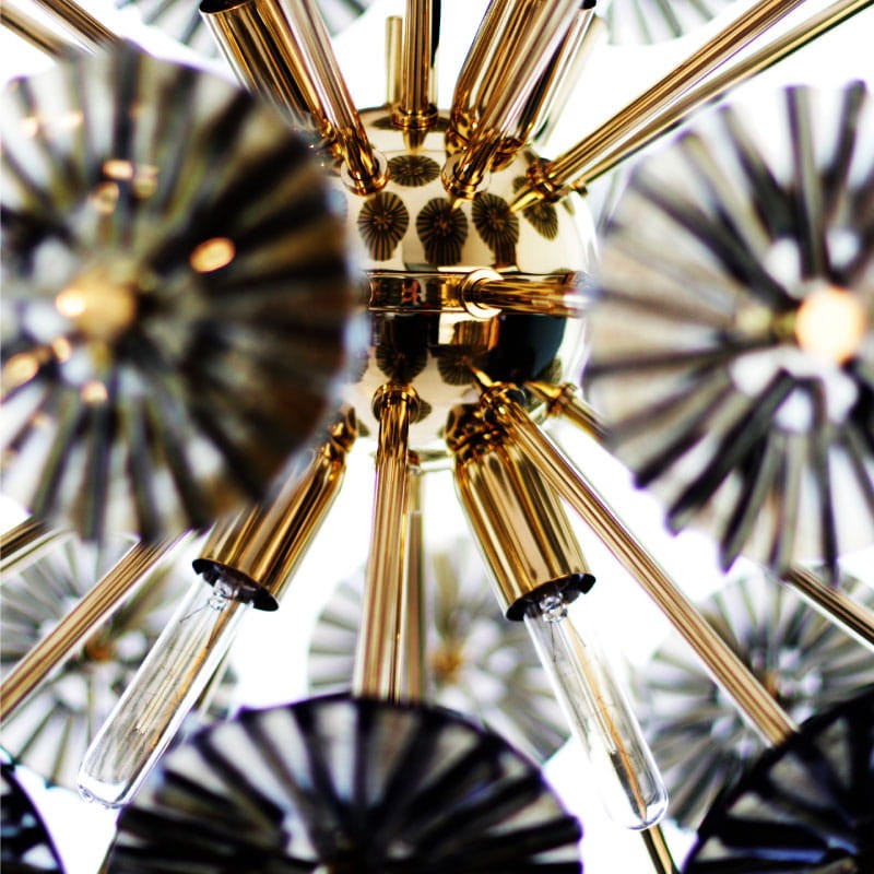 Lampa sufitowa Dandelion od Creativemary mosiądz przydymione szkło