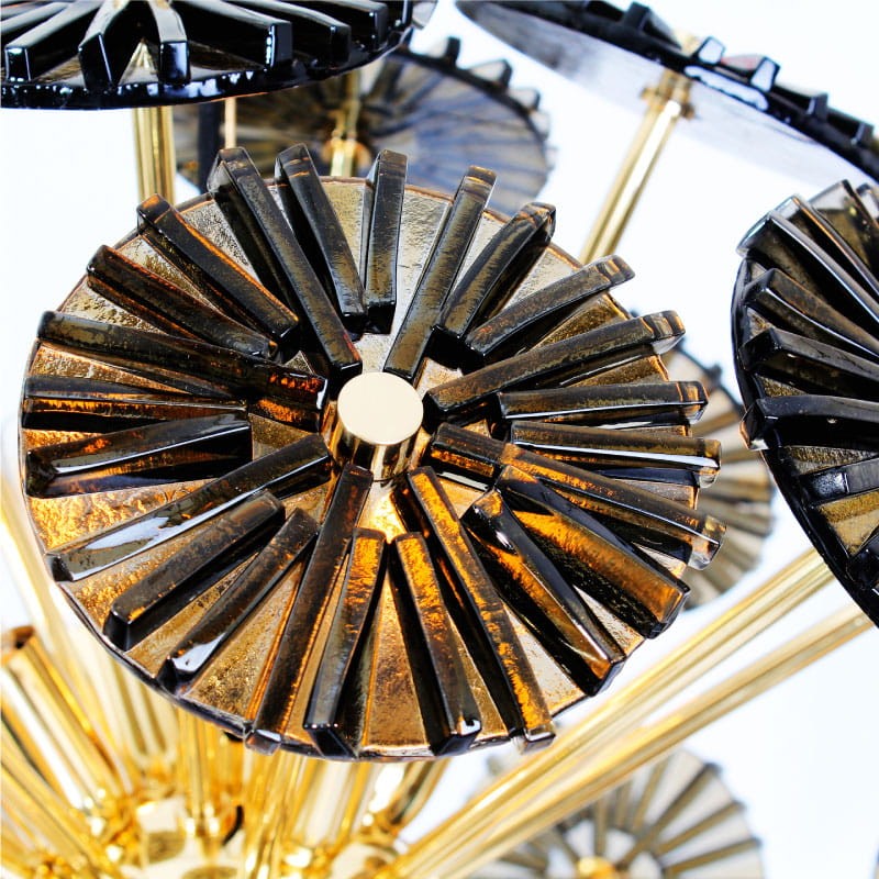 Lampa sufitowa Dandelion od Creativemary mosiądz przydymione szkło