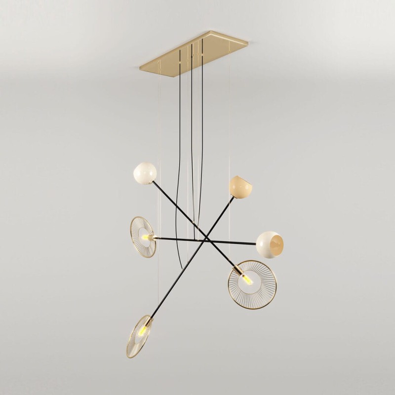 Lampa sufitowa Melrose od Creativemary mosiądz aluminium złota