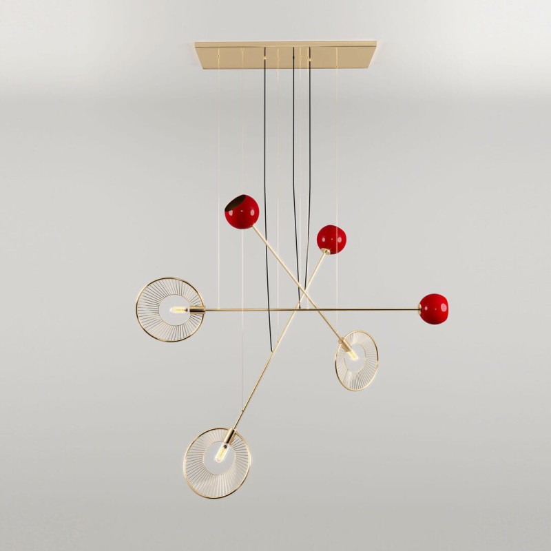 Lampa sufitowa Melrose od Creativemary mosiądz aluminium złota