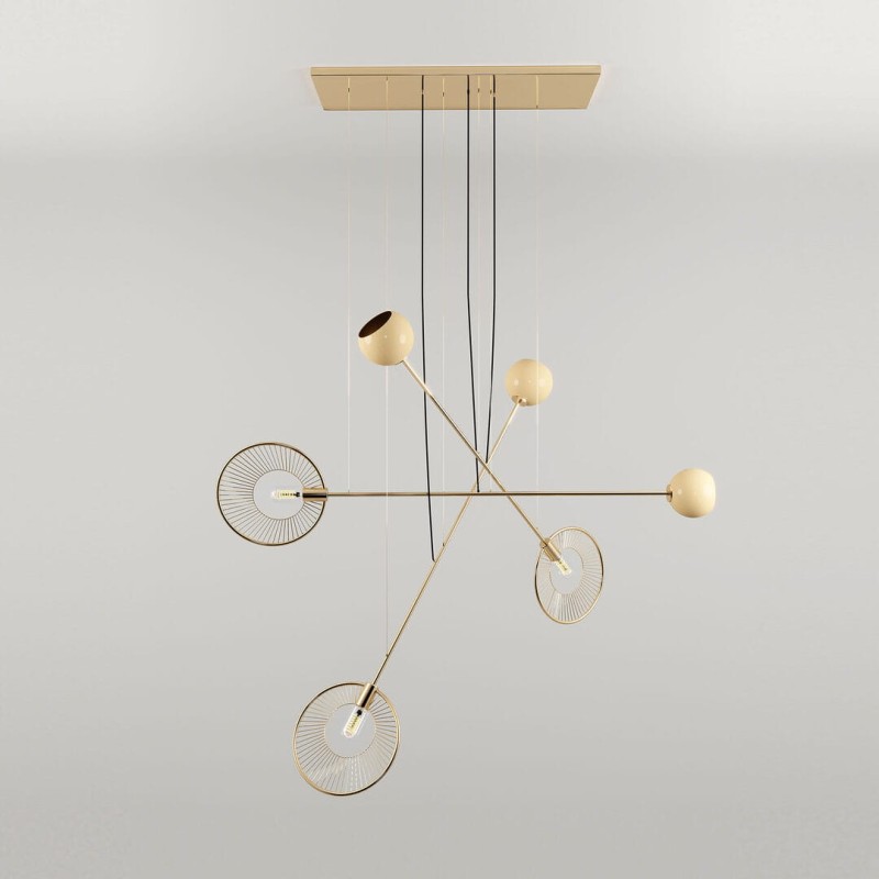 Lampa sufitowa Melrose od Creativemary mosiądz aluminium złota