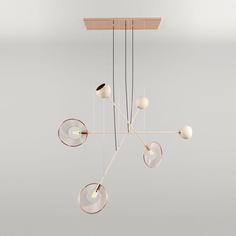 Lampa sufitowa Melrose od Creativemary mosiądz aluminium złota