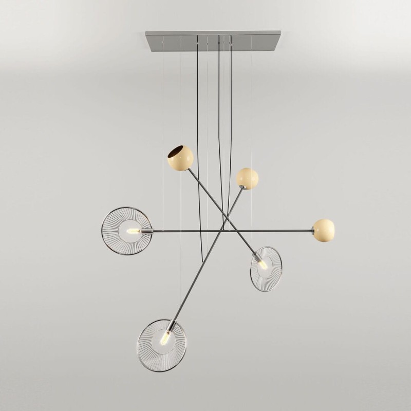 Lampa sufitowa Melrose od Creativemary mosiądz aluminium złota