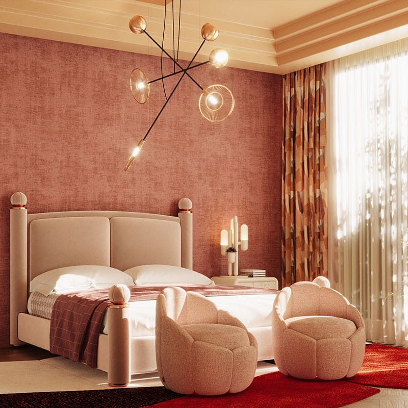 Lampa sufitowa Melrose od Creativemary mosiądz aluminium złota