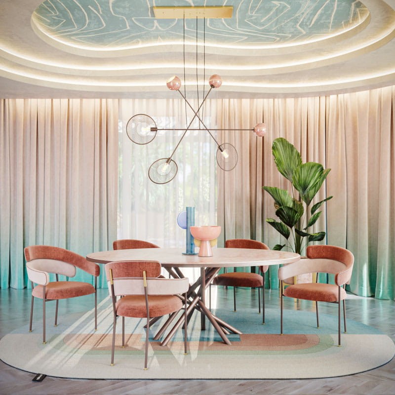 Lampa sufitowa Melrose od Creativemary mosiądz aluminium złota