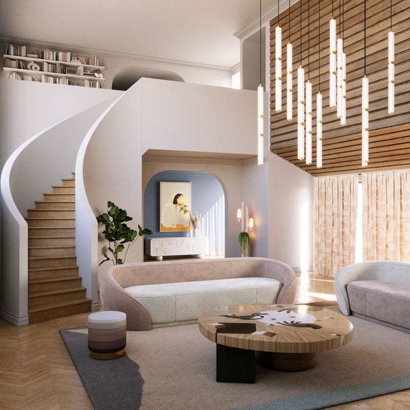 Lampa sufitowa Miami pojedyncza złoty mosiądz ryflowane szkło od Creativemary