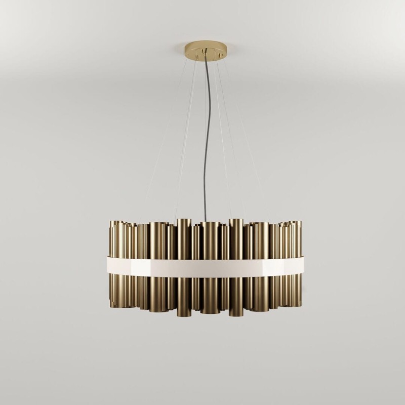 Żyrandol Granville Round od Creativemary mosiądz 100 cm średnicy kolory