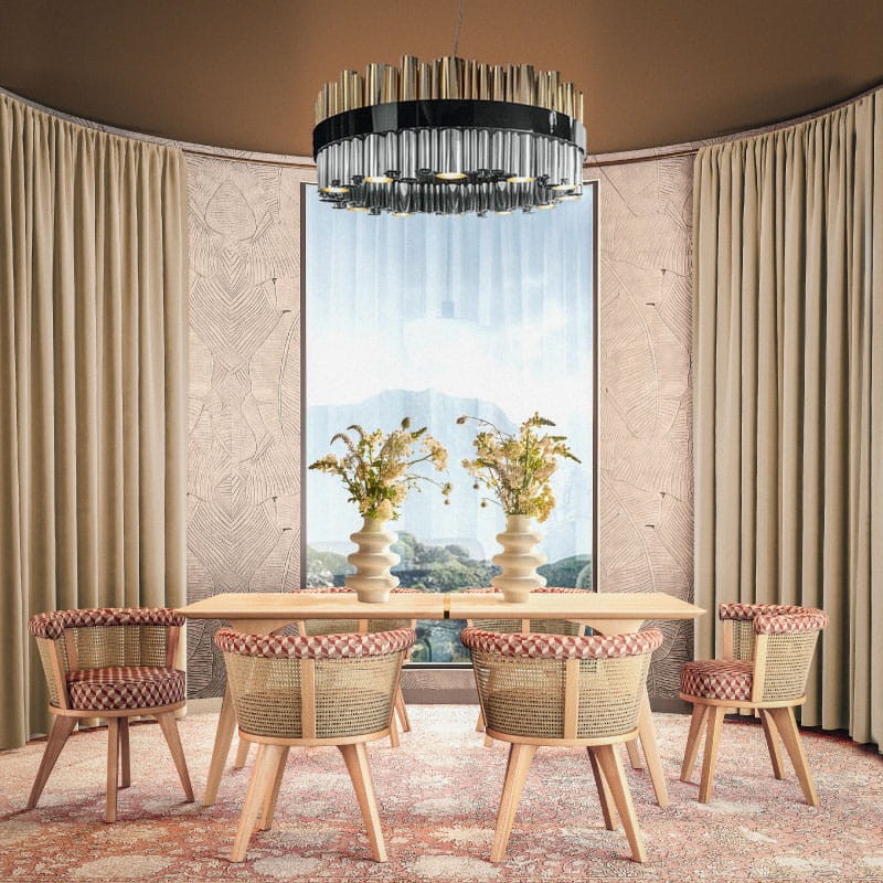 Żyrandol Granville Round od Creativemary mosiądz 100 cm średnicy kolory