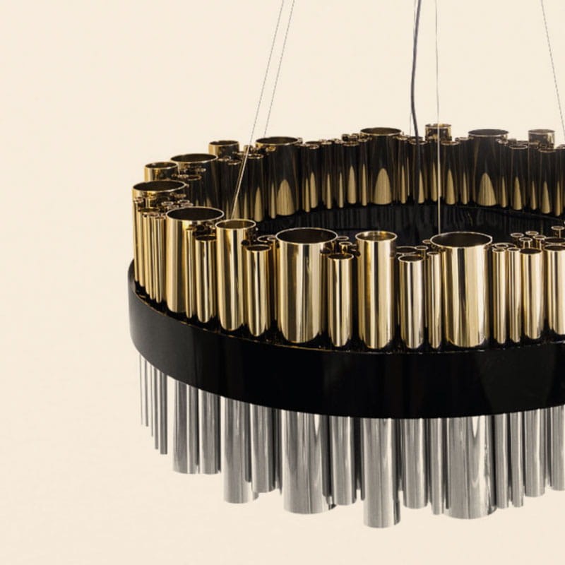 Żyrandol Granville Round od Creativemary mosiądz 100 cm średnicy kolory