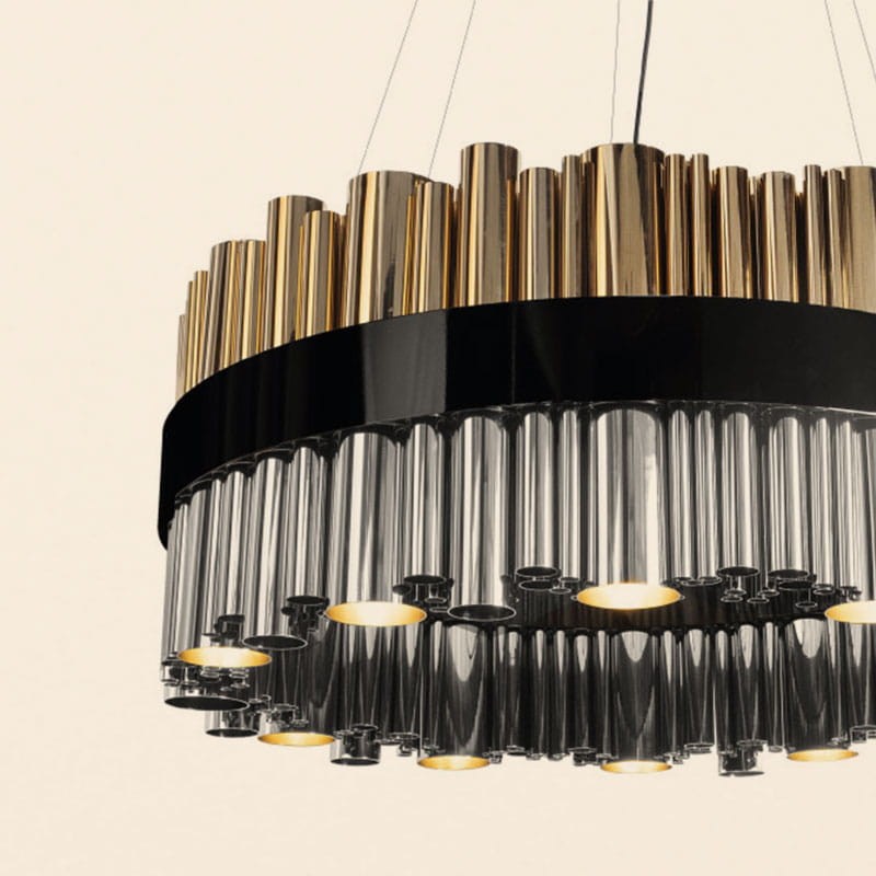 Żyrandol Granville Round od Creativemary mosiądz 100 cm średnicy kolory