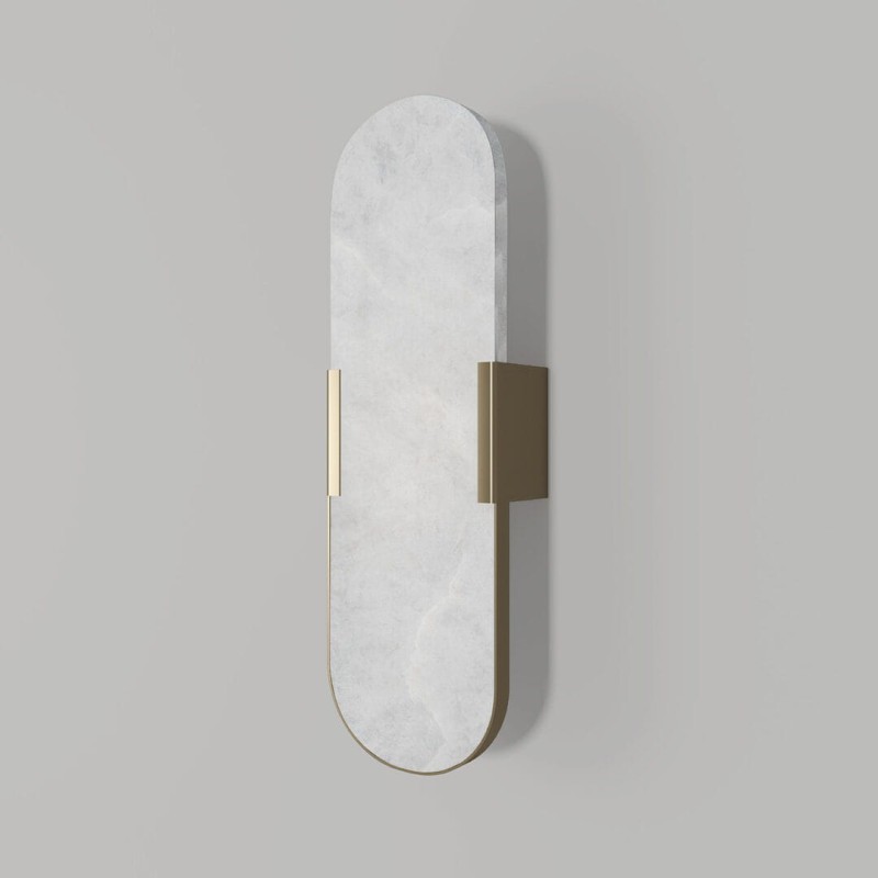 Lampa ścienna kinkiet Dahlia 50 cm od Creativemary alabaster mosiądz