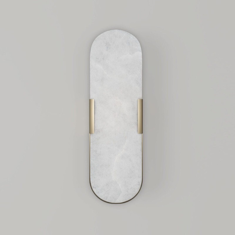 Lampa ścienna kinkiet Dahlia 50 cm od Creativemary alabaster mosiądz