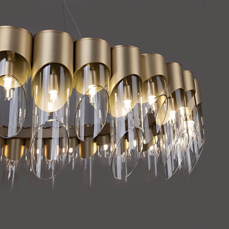 Lampa sufitowa Bamboo 130 cm średnicy od Creativemary mosiądz i szkło