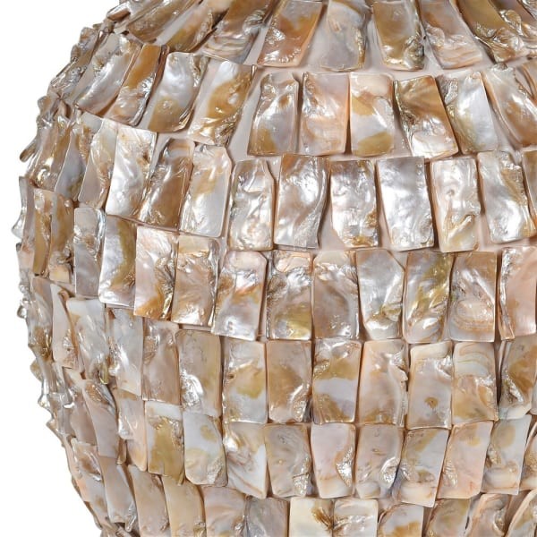 Lampa stołowa Pearls 68 beżowa lampa z ceramiczną podstawą i kremowym abażurem
