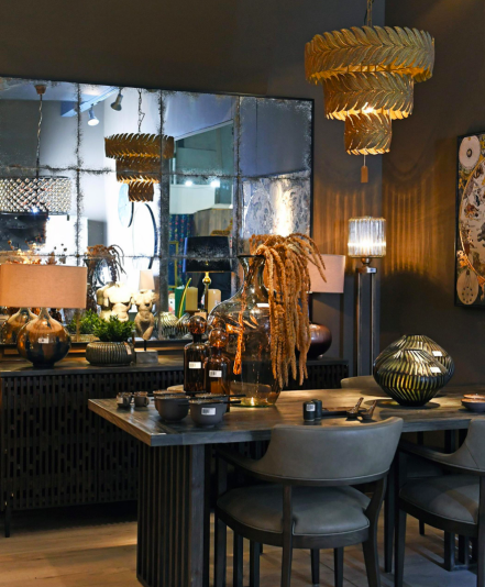 Lampa sufitowa Leaf 55x48 cm złota żelazna lampa wisząca liście