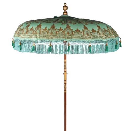 Parasol dekoracyjny Orient 188 cm średnicy ręcznie malowany niebieski złoty