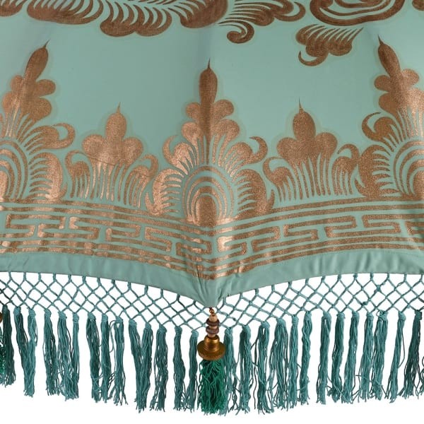 Parasol dekoracyjny Orient 188 cm średnicy ręcznie malowany niebieski złoty
