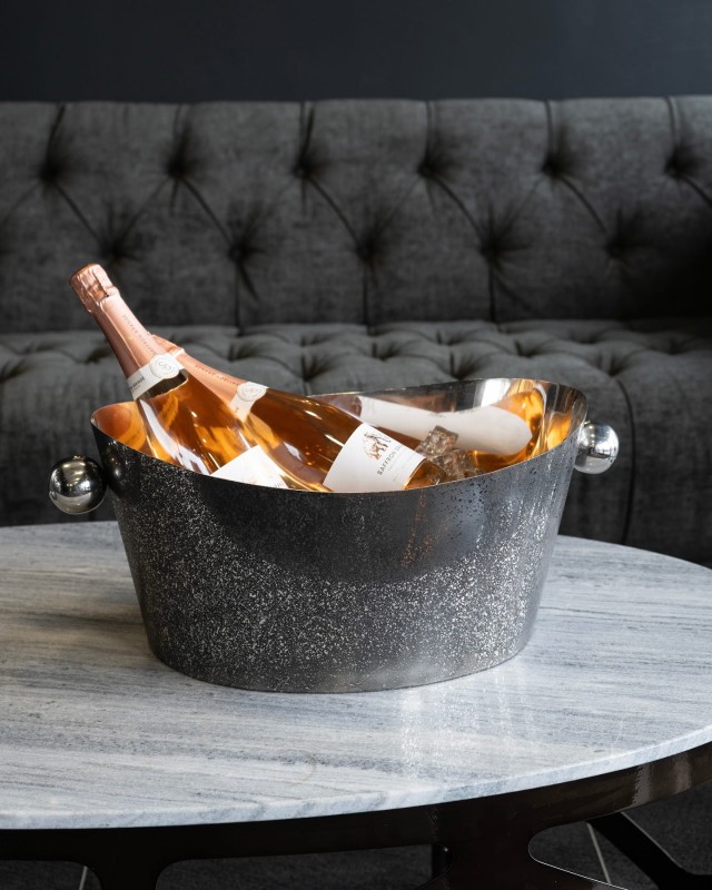 Duży cooler dekoracyjny Enderby 52x31 cm misa duża stal nierdzewna czarna