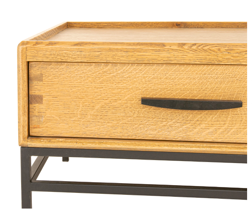 Ława kawowa Brue stół kawowy 140 cm dąb - drewniany stolik z dwiema szufladami