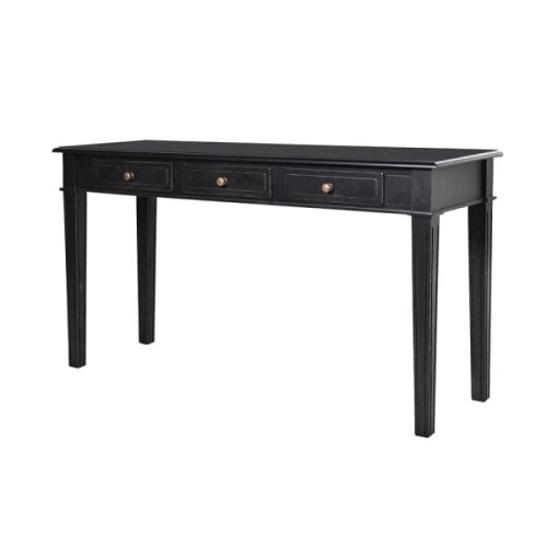 Konsola Minor Black Subtle 135x77 cm - czarna konsola drewniana trzy szuflady 