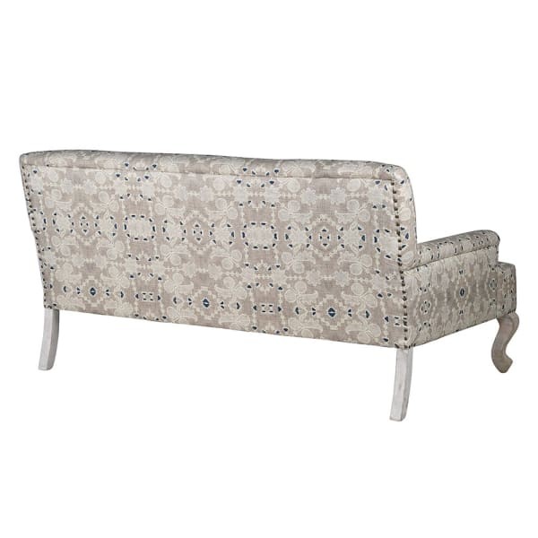 Wzorzysta sofa dwuosobowa Light Cotton 153 cm kremowa kanapa mała