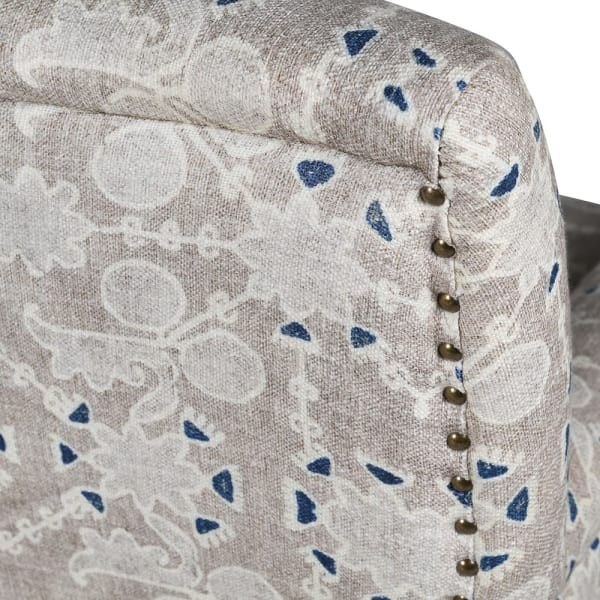 Wzorzysta sofa dwuosobowa Light Cotton 153 cm kremowa kanapa mała